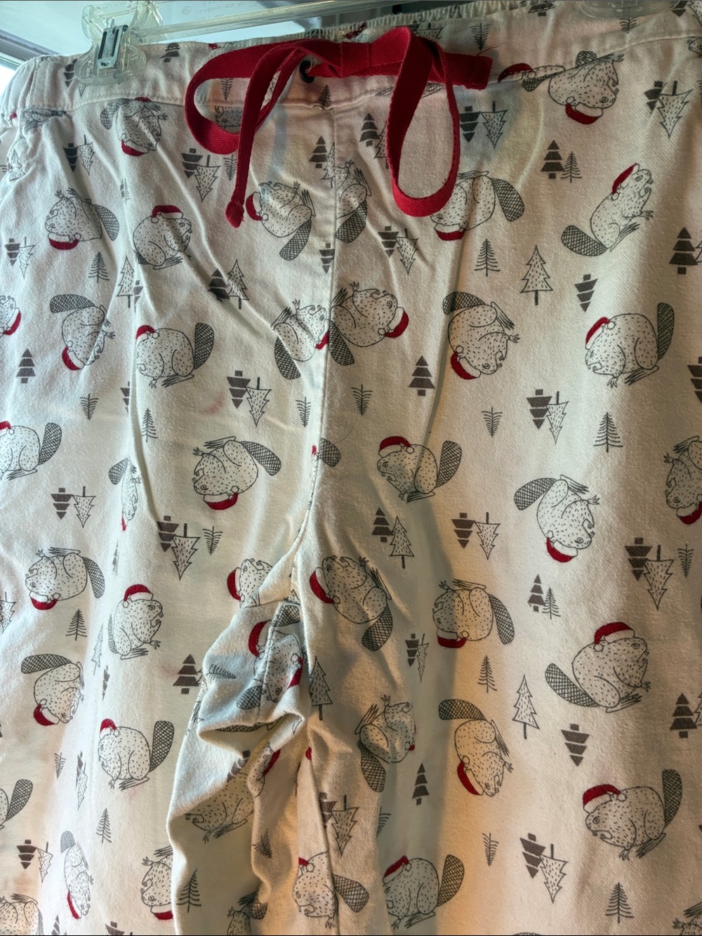 Duluth Trading Co. PJ Pants - Santa Beaver Sz Lg
